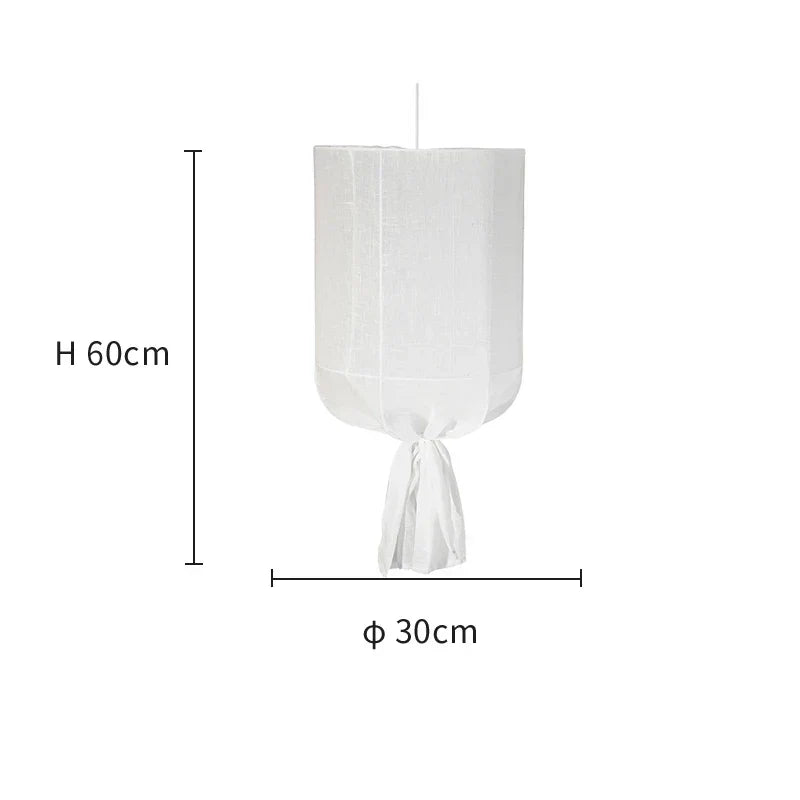 DecorBites™ Linen Cotton Pendant Lamp: Nordic White DIY Fabric Shade LED Island Lighting