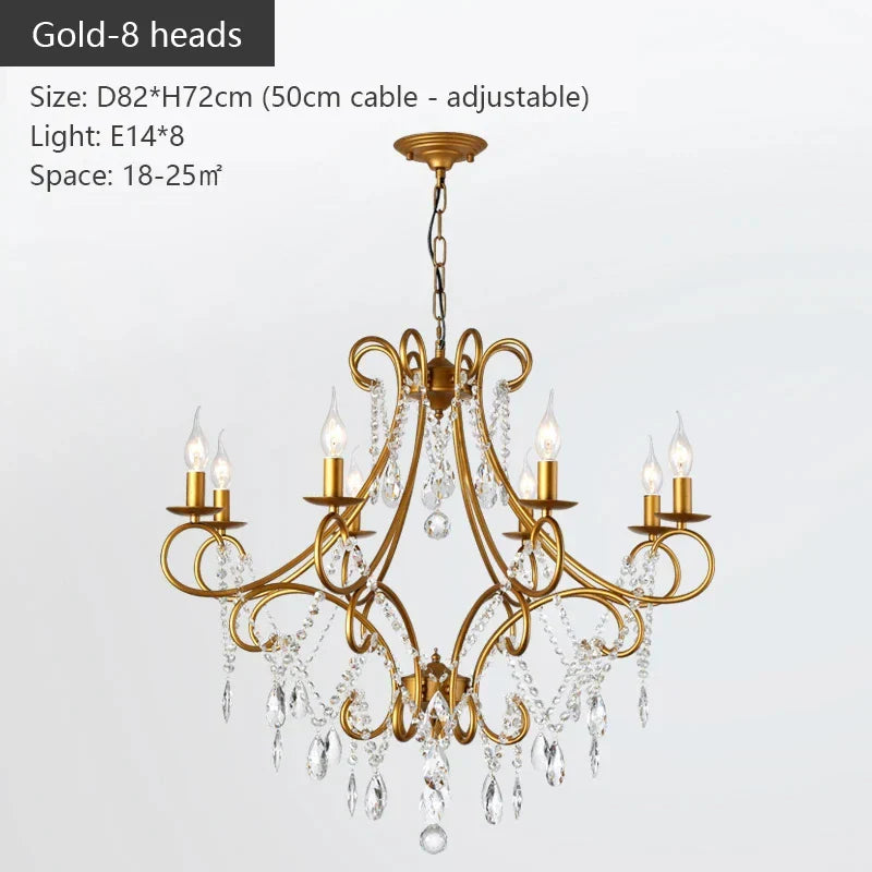 DecorBites™ Iron Crystal Chandelier: Modern Industrial Luxury for Home Lighting