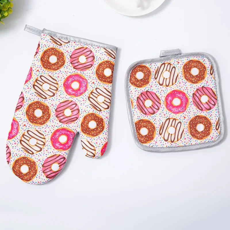 DecorBites™ Cotton Kitchen Baking Microwave Gloves for Heat Resistant Baking Oven Safety
