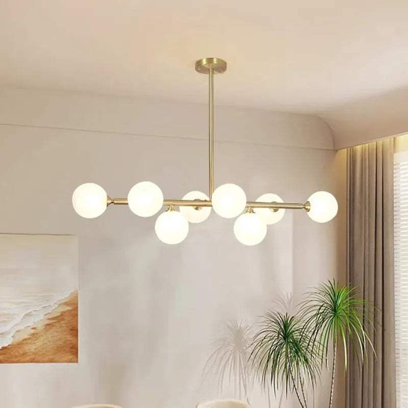 مصباح معلق DecorBites™ الذهبي الكروي الزجاجي LED لإنارة المطابخ وغرف الطعام