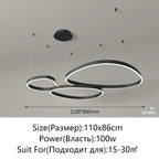 Modern White LED Ring Pendant Chandelier