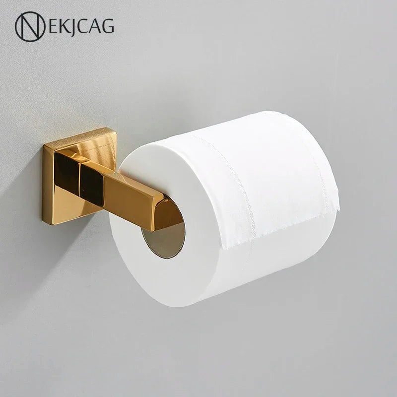 DecorBites™ Gold Square Paper Holder ملحق حمام