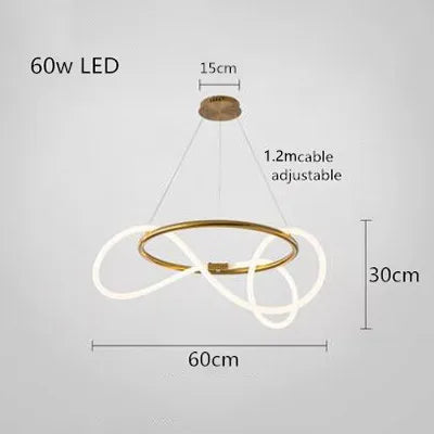 ثريا DecorBites™ الذهبية السوداء LED المعلقة بتصميم عصري مبسط لإضاءة ديكور المنزل