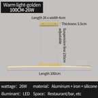Modern Minimalist LED Pendant Light for Dining Room Adjustable Linear Chandelier in Gold Dimmable Hanging Lamp Fixture for Home