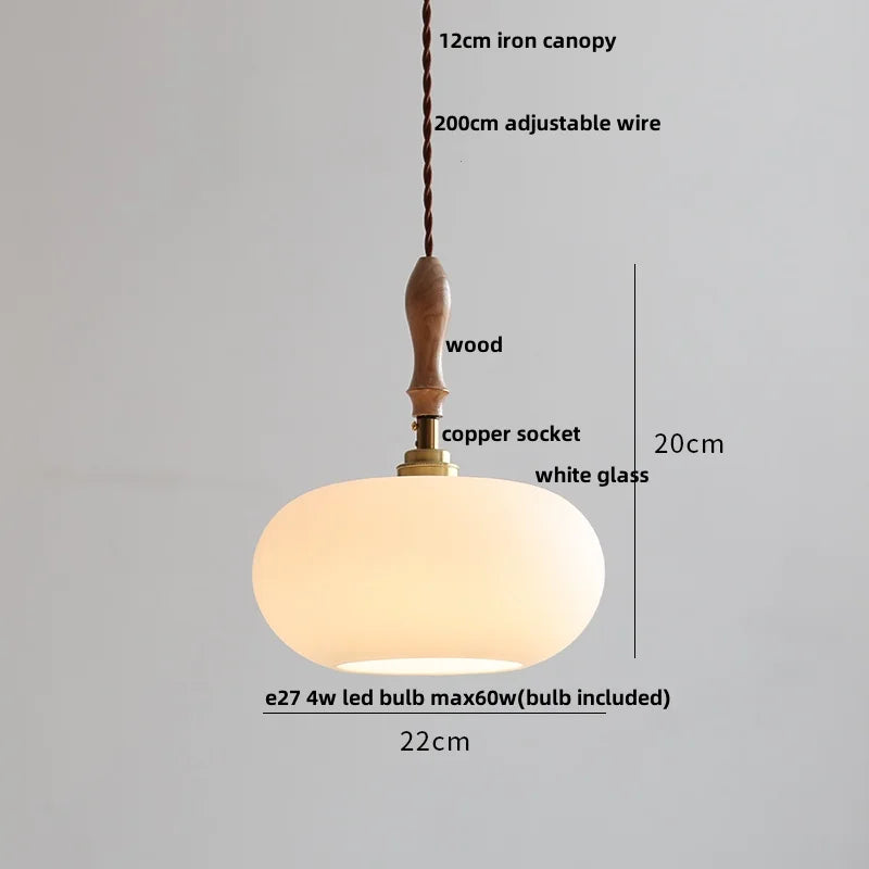DecorBites™ Copper White Glass LED Pendant Lamp for Modern Living Room Decor