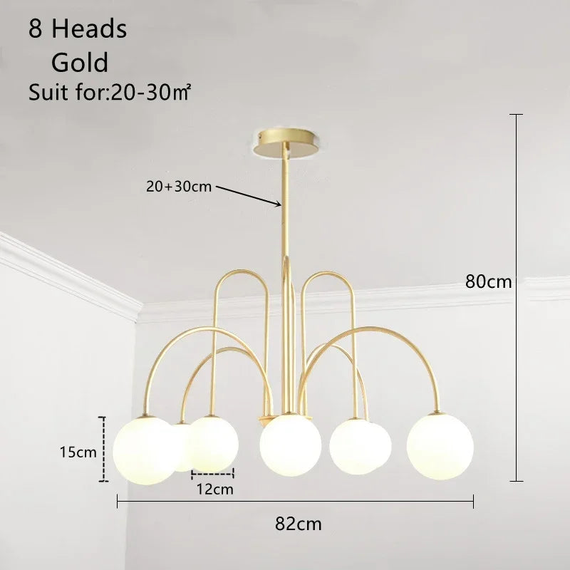 DecorBites™ Glass Ball LED Chandelier for Indoor Decor Lighting