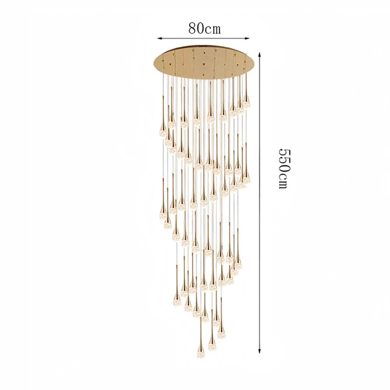 Modern Crystal Pendant Light With Adjustable Height