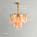 DecorBites™ ثريا متدلية بتصميم فرنسي فاخر ببتلات زجاجية كهرمانية وقابلة للتعتيم باللون الذهبي الكرومي