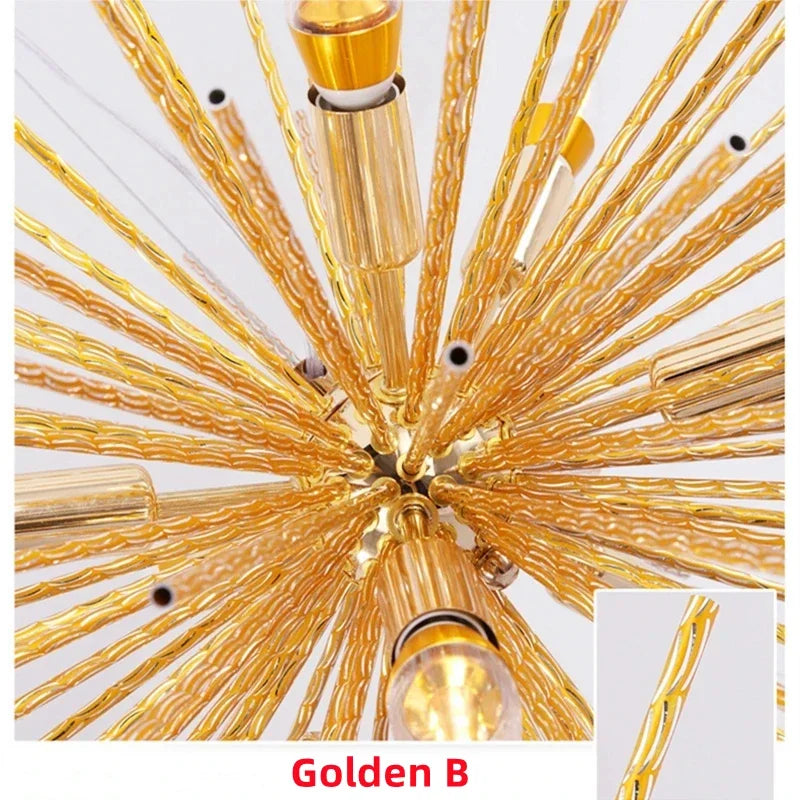 DecorBites™ Geometric Ball Chandelier: Modern LED Lighting for Living Room and Dining Room