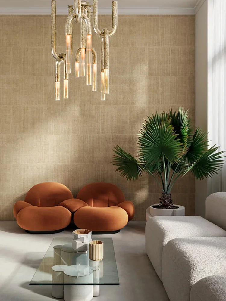 Italian Postmodern Retro Glass Pendant Light Dimmable