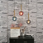 Nordic Glass Pendant Light With Painted Iron Finish