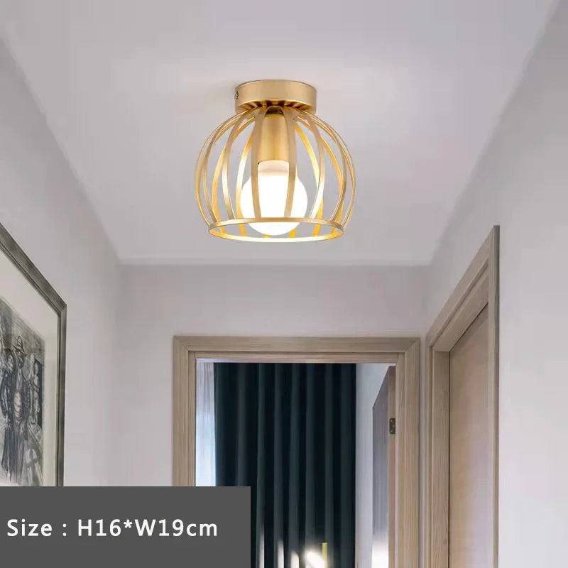 DecorBites™ Iron Cage Retro Ceiling Lamp for Home Lighting