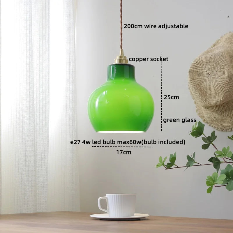 DecorBites™ Glass Copper Pendant Light Modern LED Hanging Light for Home Decor