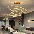 DecorBites™ Crystal LED Chandelier: Modern Chrome Lustre Ring Lighting Fixture for Living Room