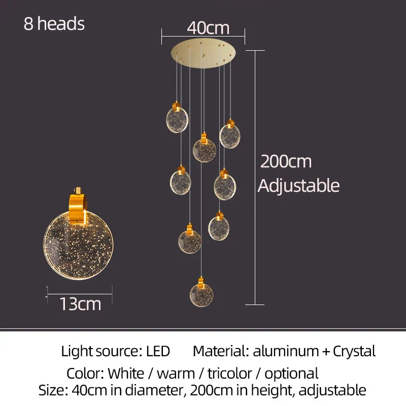 ثريا كريستال LED من DecorBites™ لديكور غرف المعيشة الحديثة