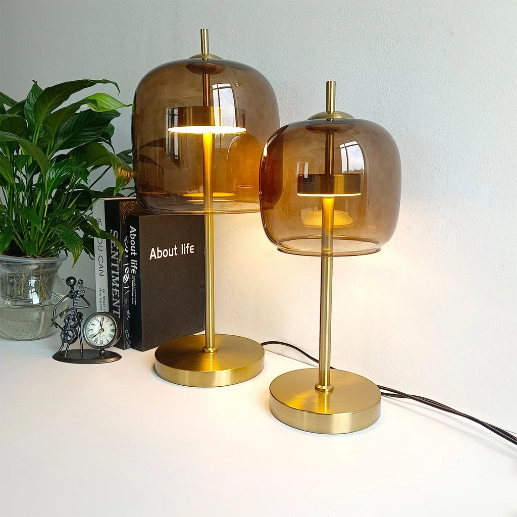 DecorBites™ Glass Table Lamp: Modern Nordic Design for Living Room Bedroom, Gold Luxury Décor
