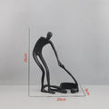 DecorBites™ Geometric Couple Cast Iron Figure Sculpture for Home Decor