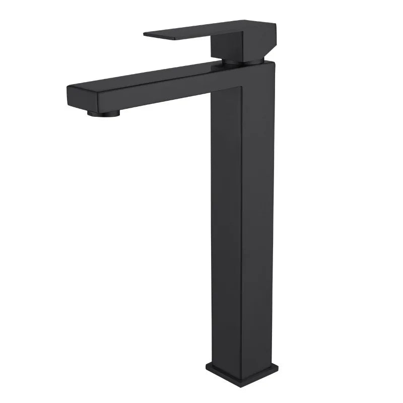 DecorBites™ Brushed Gold Basin Faucet Single Handle Cold Hot Water Mixer Deck Mounted