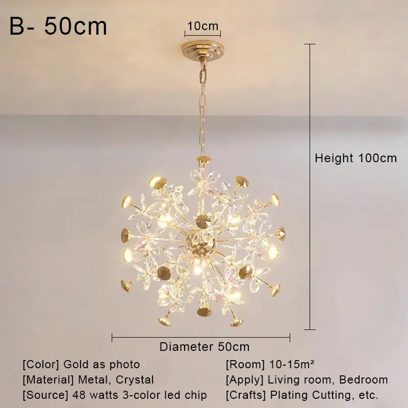 DecorBites™ Crystal LED Ceiling Pendant Chandelier for Home Decoration and Lighting