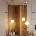 Nordic Glass Globe Pendant Light in White or Smoke Gray