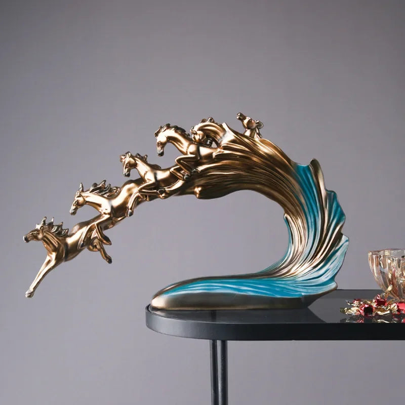 DecorBites™ Galloping Horse Luxury Sculpture: Elegant Decor for Office, Living Room & Store.