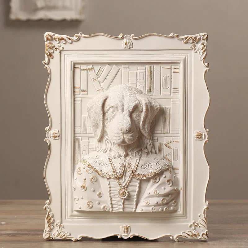DecorBites™ إطار زخرفة جدارية متدلية من الراتنج على شكل قطة "إيرل" للمسة غريبة.