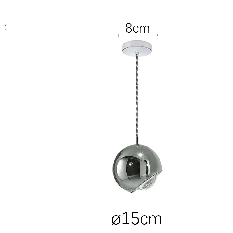 DecorBites™ مصباح LED متدلي بكرة كروم ذهبية للمطبخ، غرفة النوم، غرفة الطعام