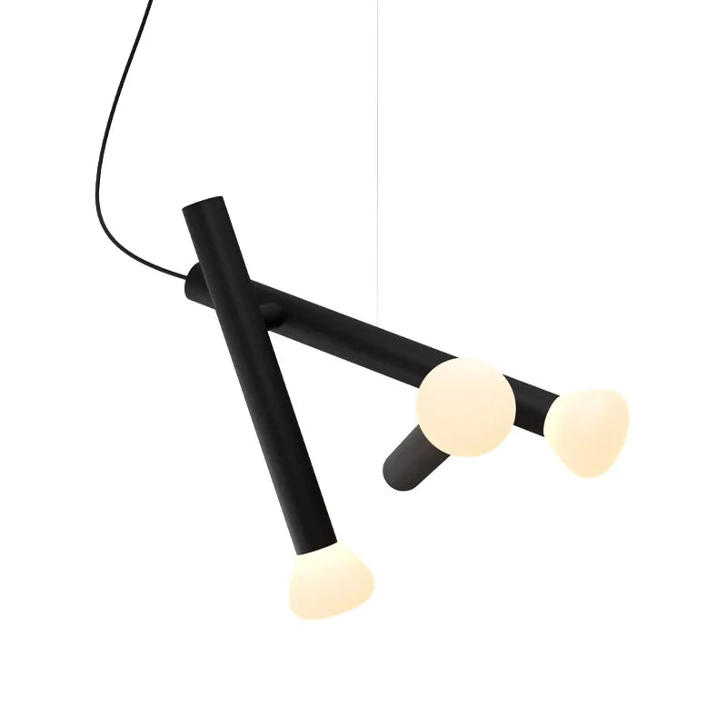 DecorBites™ Glass Pendant Lights with Adjustable Cord for Hall, Dining Room, Office - White Glass