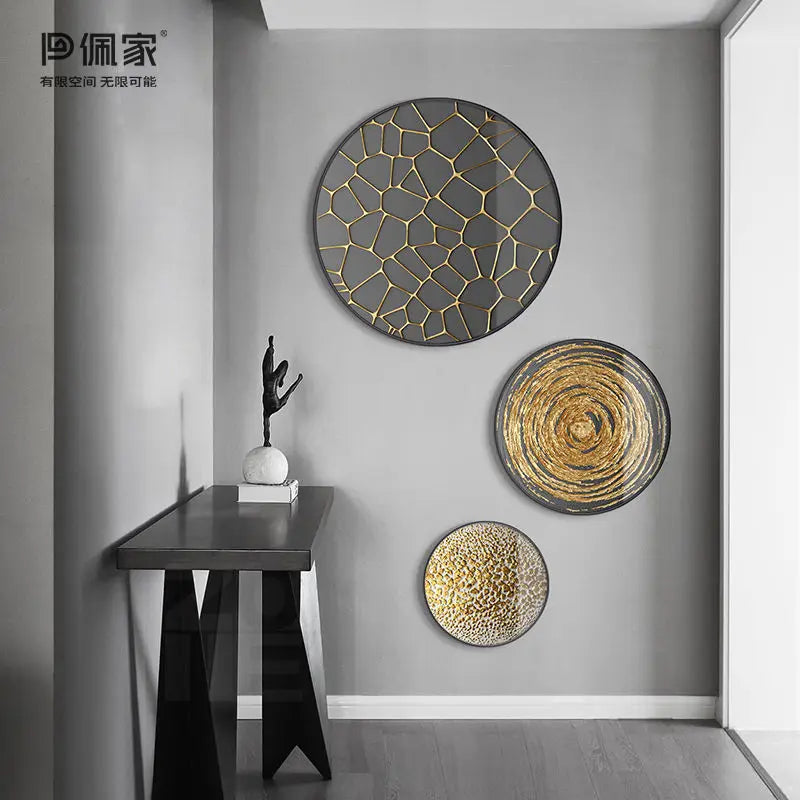 لوحة ديكور DecorBites™ الفنية التجريدية بالرقائق الذهبية لمساحات الطعام الفاخرة