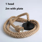 Vintage Hemp Rope Industrial Pendant Light