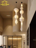 Akari-Style White Paper Wabi-Sabi Pendant Light