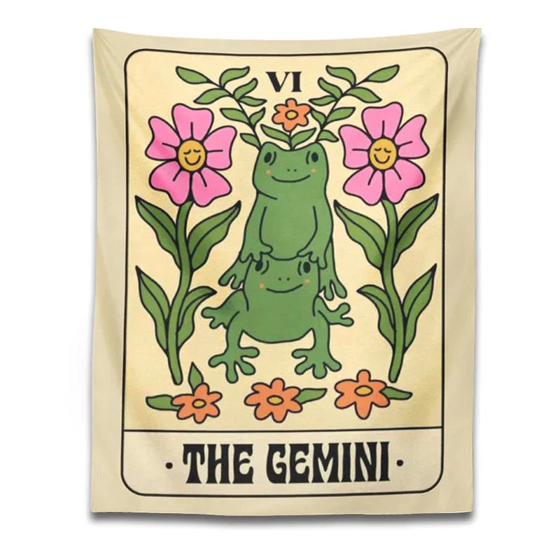 مفروشات حائط DecorBites™ Gemini Frog Constellation للديكور البوهيمي للغرفة