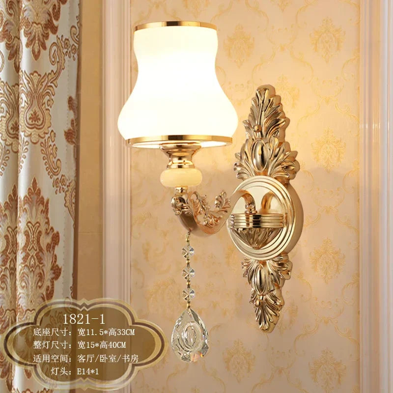 DecorBites™ Crystal Wall Sconce Bedroom Lamp Indoor Modern Lighting Europen Style