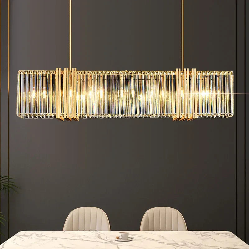 نجفة كريستال LED فاخرة E14 من DecorBites™: إضاءة أنيقة لغرفة الطعام