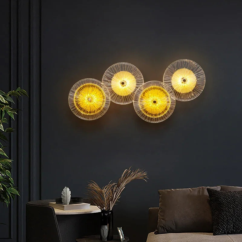DecorBites™ Crystal Wall Lamp for TV Background Bedroom LED Sconces- Living Room Aisle.