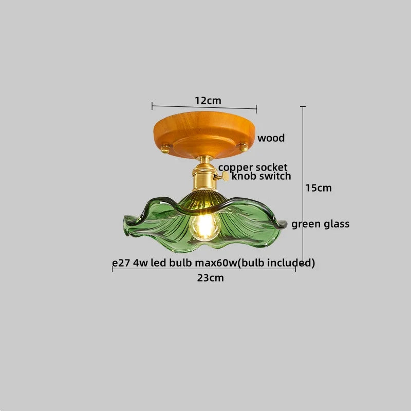 DecorBites™ Copper Wood LED Ceiling Lamp Modern Indoor Lighting Fixtures