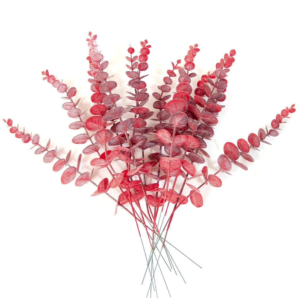 DecorBites™ ساق أوراق الأوكالبتوس الذهبية ×10 - ديكور صناعي لحفلات الزفاف الخريفية يمكنك تنفيذه بنفسك