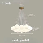 Nordic White Glass Globe Cluster Pendant Light