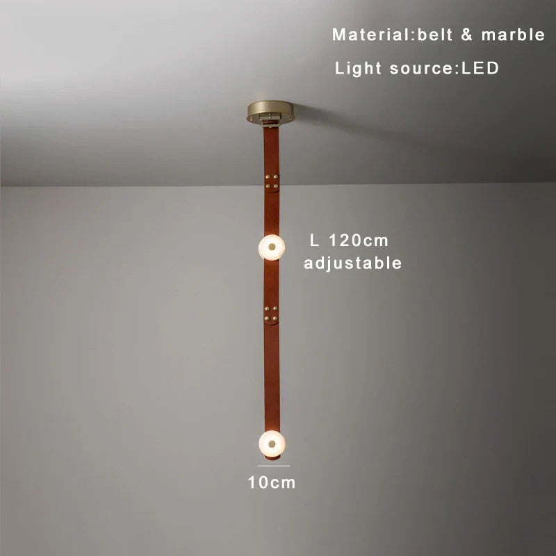 DecorBites™ Designer Belt Marble Pendant Lights: Luxury Dimmable Fixture for Villa Duplex