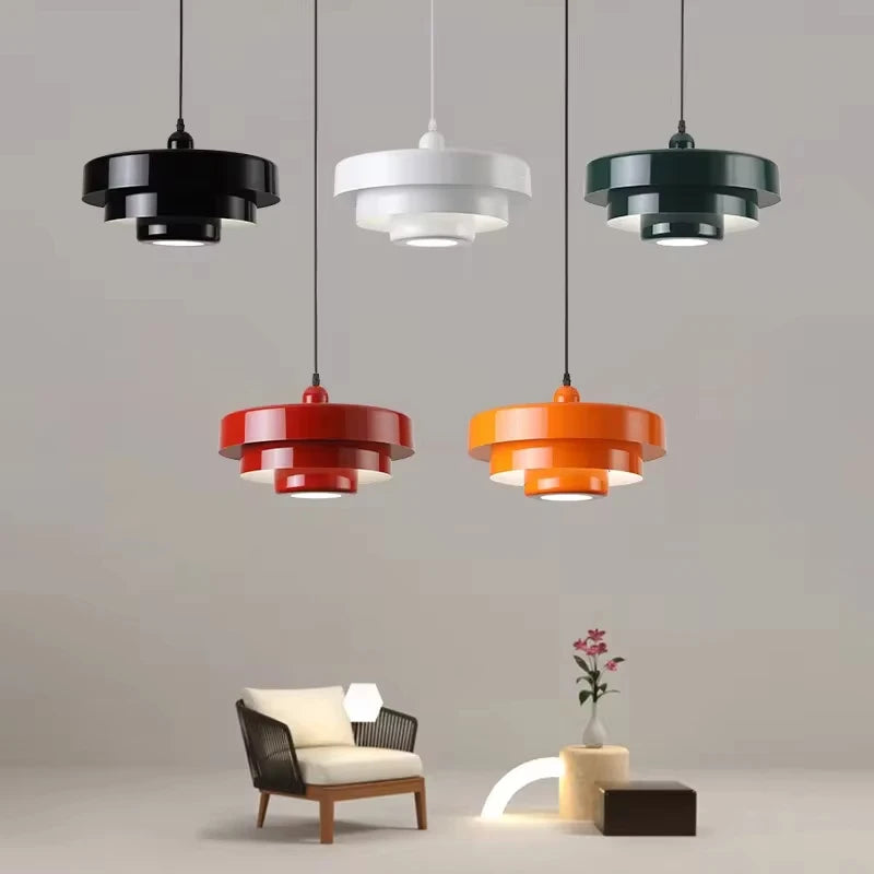 Retro Orange Metal Pendant Light