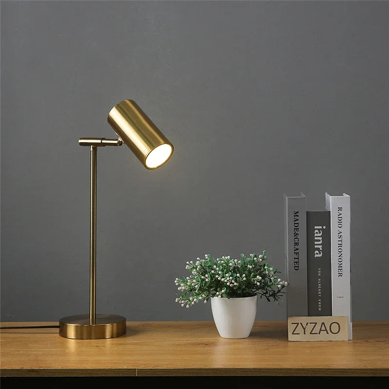DecorBites™ Golden Table Lamp: Modern Eye Protection Study Reading Desk Light