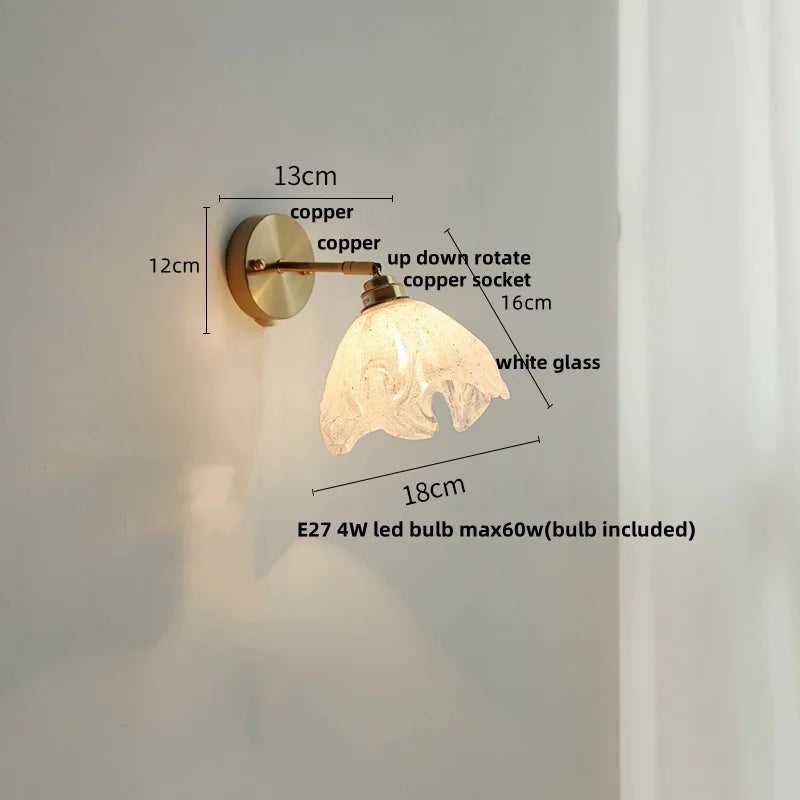 DecorBites™ Japanese Style LED Wall Sconce White Glass Rotate Pull Chain Stair Light Fixtures