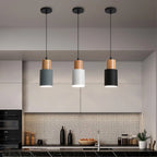 Minimalist Nordic Wood and Metal Single Pendant Light