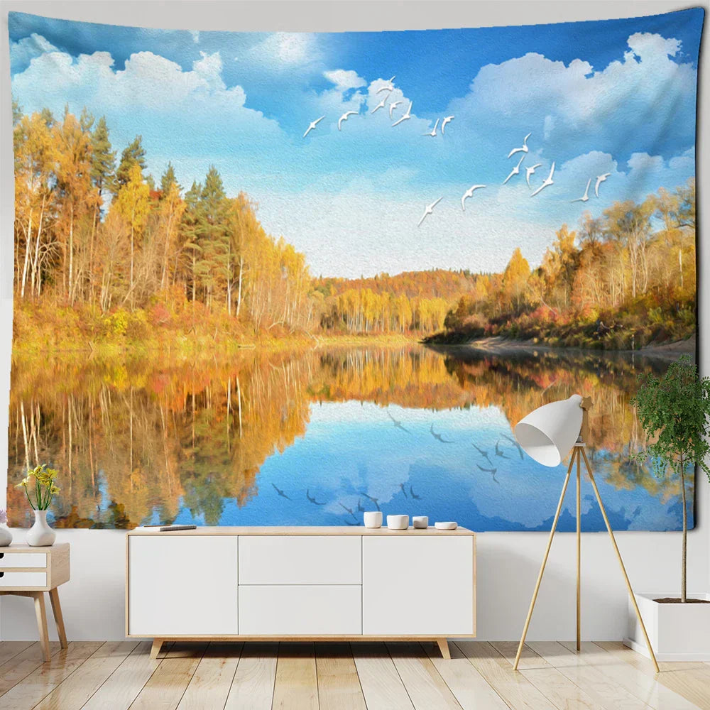 DecorBites™ Coastal Cave Tapestry Wall Hanging - Boho Seaside Landscape Room Decor