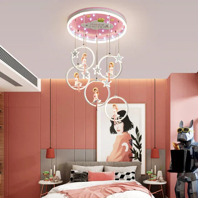 DecorBites™ Cartoon Princess Kids Room Chandelier - Modern Decorative Lighting