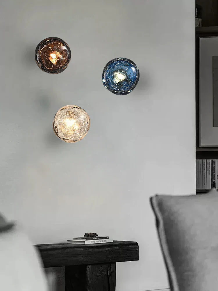 DecorBites™ Crystal Glass Wall Sconce Lamps for Stylish Living Room and Bedroom Lighting