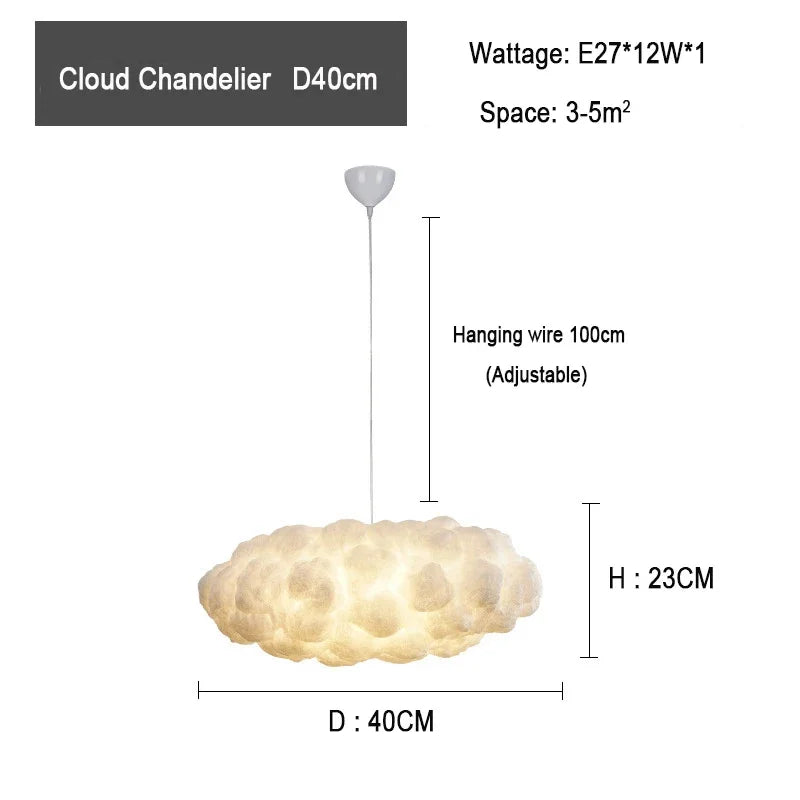 DecorBites™ Cloud Chandelier: Modern White Pendant Light for Commercial & Residential Spaces