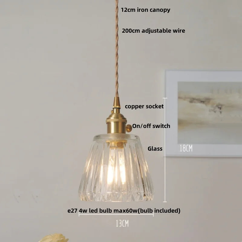مصباح معلق LED زجاجي من DecorBites™: تصميم شمالي حديث، مصباح تعليق قابل للتعديل