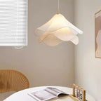 White Flower Fabric Pendant Light