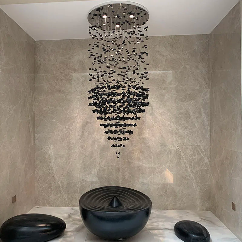 ثريا كريستال DecorBites™: إضاءة LED عصرية للدرج والردهة لديكور فاخر